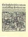 Elisabeth von Nassau-Saarbrücken (1393–1456): Hug Schappler, Titelblatt, 1500, unbekannter Künstler; aus: Stephan Füssel: Gutenberg und seine Wirkung, Darmstadt 1999, Tafel 40.