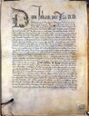 Vertrag von Tordesillas, Titelseite, 1494; Bildquelle: Espana. Ministerio de Cultura. Archivio General de Indias.