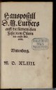 Luther, Martin: Hauspostill D. M. Luthers auff die fürnemesten Feste von Ostern bis auffs Aduent, Leipzig, 1544 [VD16 L 4831]; Bildquelle: BSB, http://nbn-resolving.de/urn:nbn:de:bvb:12-bsb00030435-2.