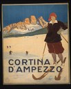 Werbeplakat für den Wintersportort Cortina d'Ampezzo in den italienischen Dolomiten, Ente Nazionale per le Industrie Turistiche, farbige Lithographie, 100 x 68 cm, o. J. [ca. 1920], unbekannter Künstler, Rom: A. Marzi; Bildquelle: DIGITAL ID: (digital file from color film copy transparency) cph 3g12496 http://hdl.loc.gov/loc.pnp/cph.3g12496. 