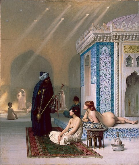 Jean-Léon Gérôme (1824-1904), Une piscine dans le harem (Pool in a Harem), oil on canvass, 73,5 × 62 cm, c. 1876; source: with kind permission of the Eremitage St. Petersburg, © Eremitage St. Petersburg
