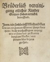 Titelblatt des Schleitheimer Bekenntnisses von 1527, gedruckt 1560; Bildquelle: Mit freundlicher Genehmigung des Museum Schleitheimertal, www.museum-schleitheim.ch.