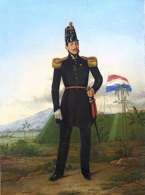 Officer of the K.N.I.L., oil on canvass, 1849, unknown artist; source: Tropenmuseum of the Royal Tropical Institute (KIT) Amsterdam, 959-1, wikimedia commons, http://commons.wikimedia.org/wiki/File:COLLECTIE_TROPENMUSEUM_Olieverfschildering_voorstellend_een_officier_van_het_K.N.I.L._TMnr_959-1.jpg. Creative Commons Attribution-Share Alike 3.0 Unported license.