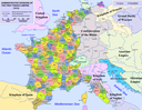 Administrative Divisions of the First French Empire, map, 2008, author: Andrei nacu; source: Wikimedia Commons, http://commons.wikimedia.org/wiki/File:Dep-fr.svg, public domain.