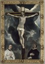Domínikos Theotokópoulos, known as El Greco (1541–1614), Christus am Kreuz mit zwei Stiftern, Öl auf Leinwand, um 1580; Bildquelle: Bildagentur für Kunst, Kultur und Geschichte (bpk); Bildnummer 00057398