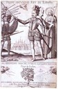 Philipp II. als Verteidiger des rechten Glaubens, Radierung, 1619, unbekannter Künstler; Bildquelle: Luis Cabrera de Córdoba: Felipe Segundo Rey de España,  Madrid 1619.