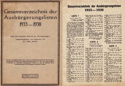 Ausbürgerungslisten 1933–1938 IMG