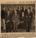 Mitglieder der University of Exile, Schwarz-Weiß-Photographie, Times Wide World Photos, 1933; Bildquelle: New York Times vom 4. Oktober 1933.