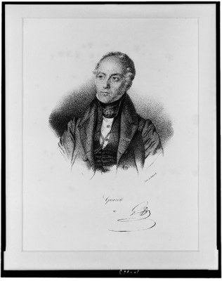 François Séraphin Delpech (1778–1825), Portrait François Guizot (1787–1874),  Lithographie, ohne Datum [vor 1825]; Bildquelle: Library of Congress, Prints and Photographs Division, http://hdl.loc.gov/loc.pnp/cph.3c00963.  
