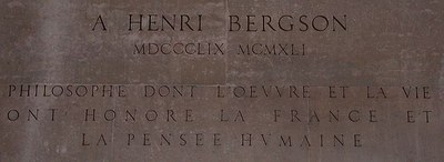 Inschrift für Henri Bergson