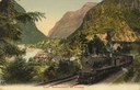 Bildpostkarte Gotthardbahn bei Amsteg, um 1900 IMG
