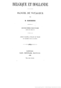 TitelblattBaedeker Belgique et Hollande (Baedeker, Karl: Belgique et Hollande: manuel du voyageur, 12. Aufl., Leipzig 1885); Bildquelle: BnF, Gallica, http://gallica.bnf.fr/ark:/12148/bpt6k204146f