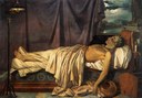 Joseph Dionysius Odevaere (1775–1830), Tod des Lord Byron, Öl auf Leinwand, 166x234,5 cm, circa. 1826; Bildquelle: Musea Brugge © Lukas-Art in Flanders, photo Hugo Maertens.