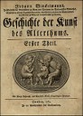 Johann Joachim Winckelmann (1717–1768): Geschichte der Kunst des Altertums, Dresden 1764, Titelblatt; Bildquelle: Universitätsbibliothek Heidelberg, http://nbn-resolving.de/urn:nbn:de:bsz:16-diglit-13431. Attribution-NonCommercial-ShareAlike 3.0 Unported license