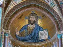 Christ Pantokrator in the apse of the Cathedral of Cefalù, Sicily, Italy