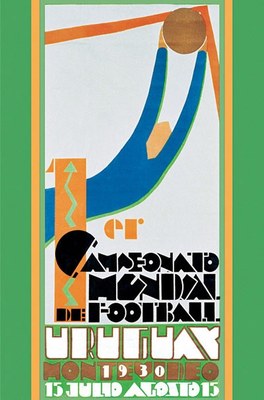 Poster der Fußball-Weltmeisterschaft 1930 in Uruguay