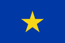 Fahne der Association internationale du Congo, Ersteller: Moyogo; Bildquelle: http://en.wikipedia.org/wiki/File:Flag_of_Congo_Free_State.svg, gemeinfrei.
