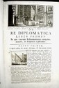 Titelblatt von De re diplomatica libri VI.; Bildquelle: Mabillon, Jean: De re diplomatica libri VI. vol. 1 of 2. Folio. 3. Edition, Neapel 1789.