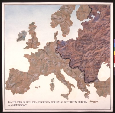 Karte des durch den Eisernen Vorhang getrennten Europa IMG