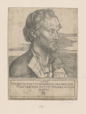 Albrecht Dürer (1471–1528), Portrait von Philip Melanchthon (1497–1560), Holzschnitt, 1526; Bildquelle: Kungliga biblioteket, Stockholm, Reproduktion: Jens Östman, Kungliga biblioteket - The National Library of Sweden.