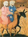 Mohammed und Issa (Jesus, auf dem Esel) reiten einträchtig nebeneinander, 18. Jahrhundert, unbekannter persischer Künstler; Bildquelle: © R. u. S. Michaud/akg-images.