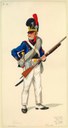 Ludwig Scharff, Bavarian Infantry Soldier (13. Lin. Inf. Rgt. 1 Gren. König 1806), watercolour, 25.6 x 51.5 cm, 19th century; source: Anne S.K. Brown Military Collection, Brown University Library, http://dl.lib.brown.edu/catalog/catalog.php?verb=render&id=1186581044406250.