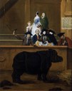 Pietro Longhi (1702–1785): Das Rhinozeros (1751); Öl auf Leinwand, 62 x 50 cm. Ca' Rezzonico, Venedig. Bildquelle: Wikimedia Commons, http://commons.wikimedia.org/wiki/File:Pietro_Longhi_-_The_Rhinoceros_-_WGA13408.jpg. Gemeinfrei.