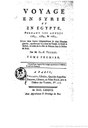 Titelblatt "Constantin-François Chassebœuf de Volney: Voyage en Syrie et en Egypte" 1787 IMG