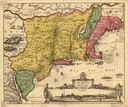 Nicolaes Visscher (I) (1618–1679), Novi Belgii Novæque Angliæ nec non partis Virginiæ tabula, Karte, handkoloriert, 46 x 55 cm; Quelle: Library of Congress Geography and Map Division; Digital ID g3715 ct000001, http://hdl.loc.gov/loc.gmd/g3715.ct000001, gemeinfrei.