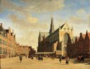 Gerrit Adriaensz Berckheyde, The Grote Markt in Haarlem with the Grote or St Bavokerk, 1696