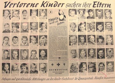 Plakat Kindersuchdienstes Zonenzentrale München des Deutschen Roten Kreuzes, ca. 1947